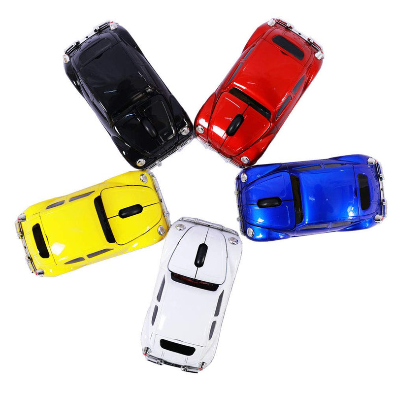 Jinfili 2.4G USB Wireless Car Mouse 1967's Classical Shaped Car Computer Mouse Ergonomic Gaming Mice for Desktop Laptop PC Mac Window 10 Red