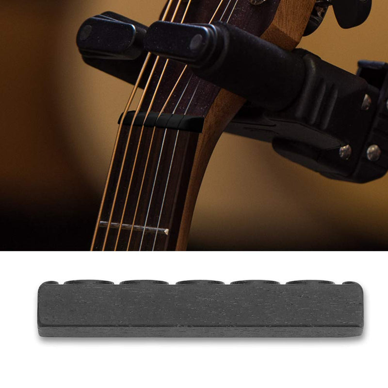 Tomotato 2 Pcs Guitar Nut Ebony Nut and Saddle Black Guitar Bridge Saddle for Classical Guitar Parts Replacement