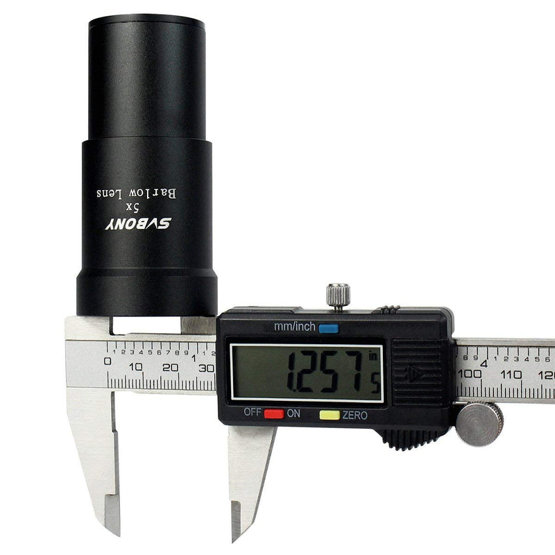 SVBONY Telescope Barlow Lens, 1.25 Inch Telescope Accessory, Fully Multi Coated Broadband Green Film Barlow Lens 5X for Telescope Eyepiece