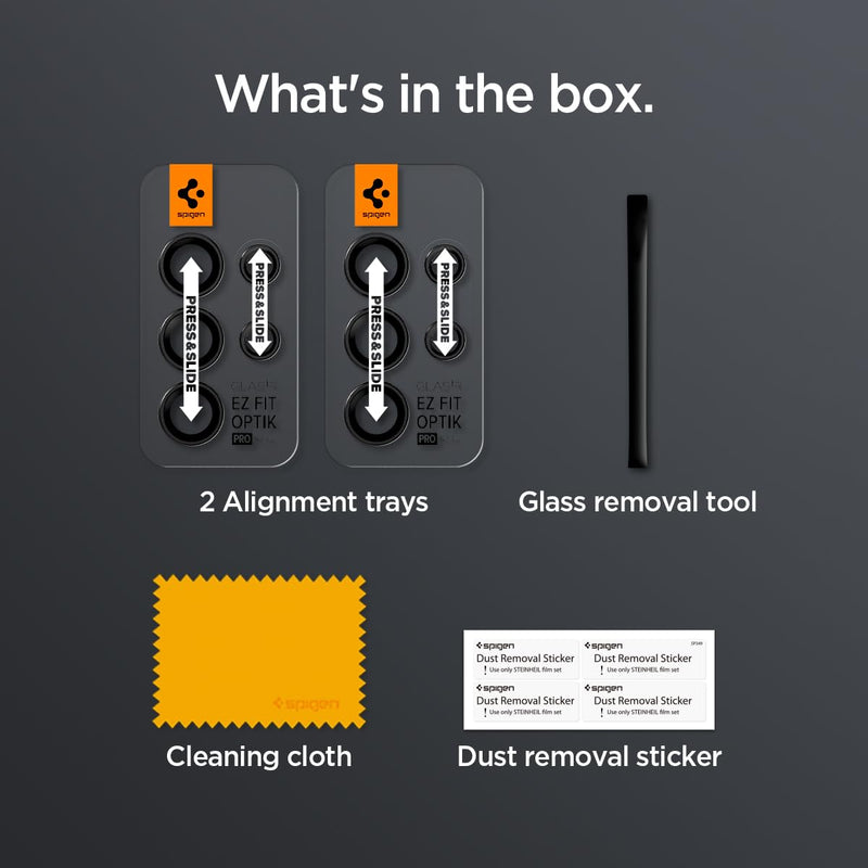 Spigen Camera Lens Screen Protector [GlasTR EZ Fit Optik Pro] Designed for Galaxy S24 Ultra [Case Friendly] - Titanium Black [2 Pack]
