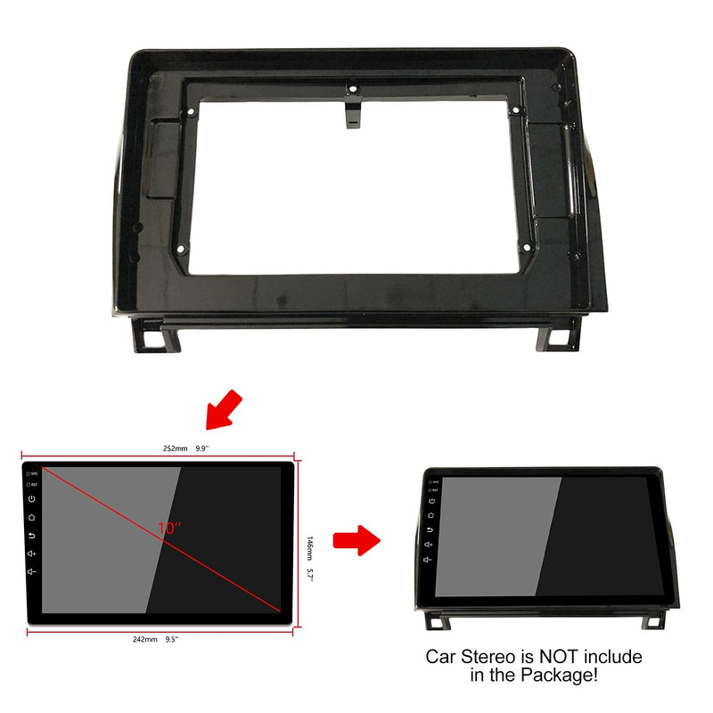 10.1'' Car Radio Stereo Dash Frame Fascia Bezel Panel w/Power Harness Cable Compatible for Toyota Tundra 2007-2013 Sequoia 2008-2018