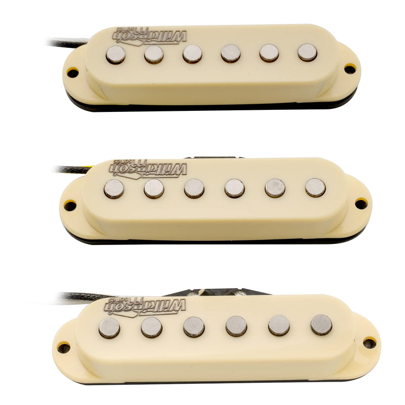Wilkinson M Series High Output Alnico 5 Strat Single Coil Pickups Set for Stratocaster Electric Guitar, Cream