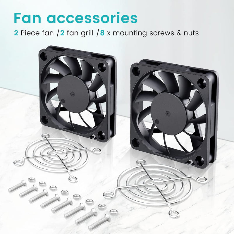 2 Packs Wathai 60mm x 10mm USB Fan 5V DC Brushless Cooling Fan