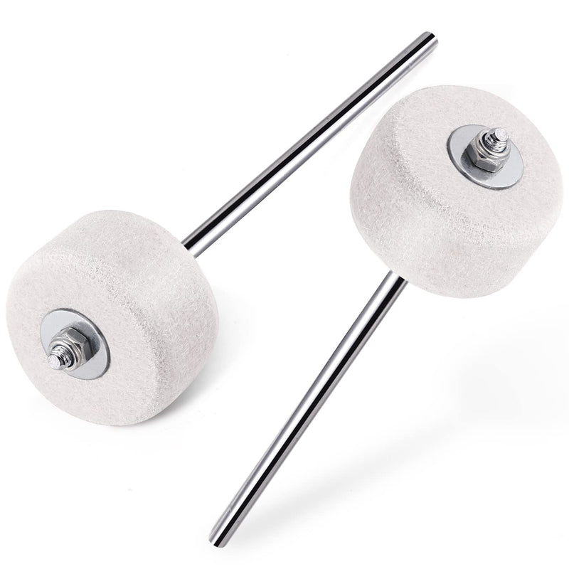 [AUSTRALIA] - Facmogu 2PCS Classic Felt Beater, White Felt Bass Drum Beater for Performance Convenient Drummer Replacement, Large Felt Beater for Drum Percussion Instrument Accessories Upgrade 1PCS 