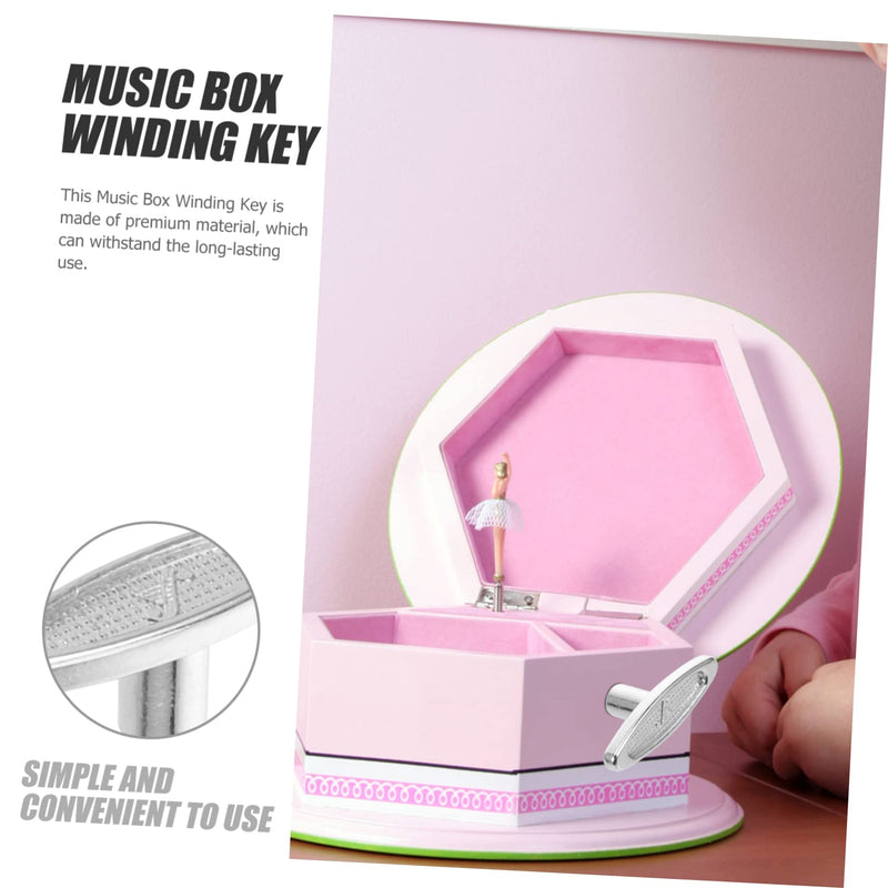 [AUSTRALIA] - 8pcs Music Box Knob Musical Mechanism Key Snow Globe Repair Kit Musical Movements Windup Jewelry Toy Key Music Jewelry Toys Winding Keys for Windup Metal Iron Replace to Rotate Silver 2.5x1cm 