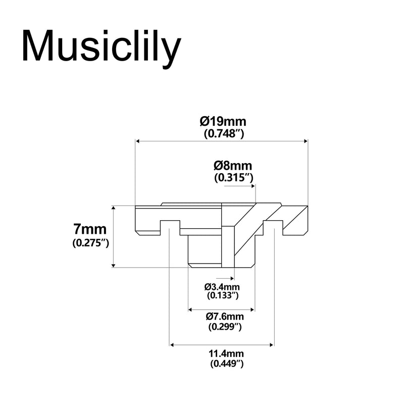 Musiclily Pro 19mm Steel Vintage Round Bass String Tree String Guide Retainer for Fender Precision Jazz Bass Electric Bass, Black
