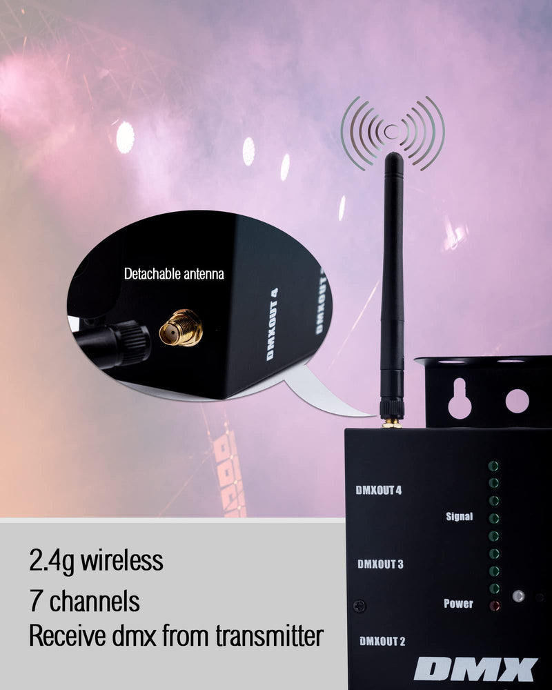 [AUSTRALIA] - Pknight 8-Way Isolated DMX Splitter with 2.4g wireless Receiver Function 
