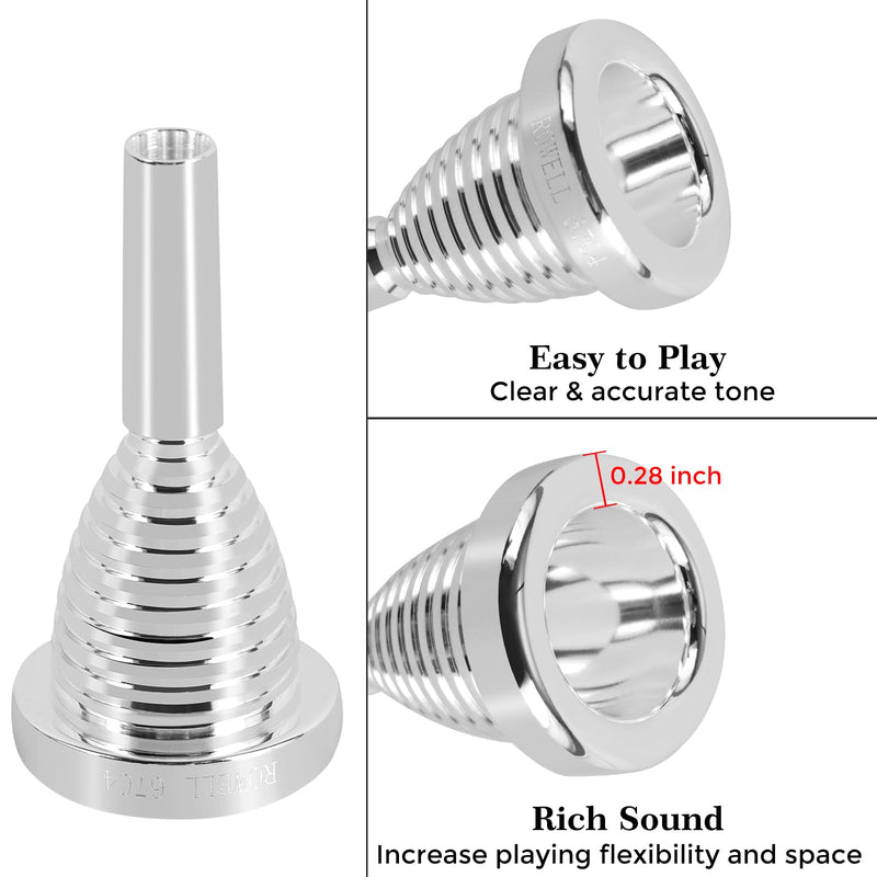 ROWELL Tuba Mouthpiece 67C4 Tuba Mouthpieces Brass Tuba Mouthpiece Sliver Plated Tuba Mouthpiece Compatible with Beginners and Professionals Tuba Accessories