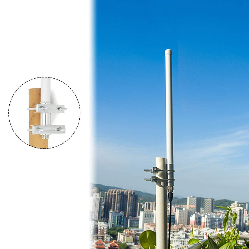 UHF Fiberglass Mobile Radio Antenna,70CM 400-470mhz GMRS Base Antenna 17inch So239 Connector for Ham Radio Device Repeater Mobile Transceiver with Antenna Mount Bracket