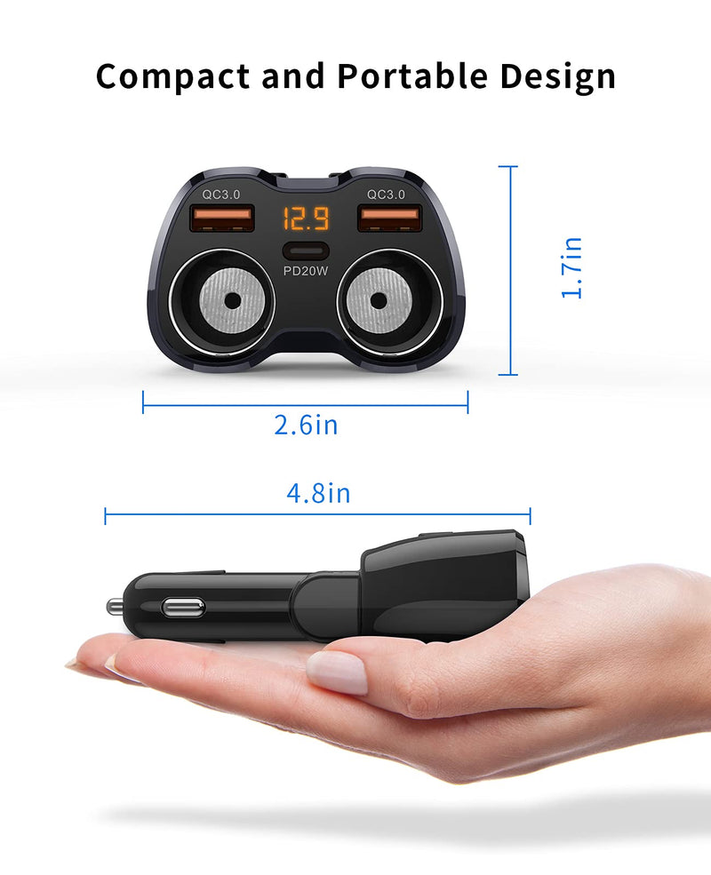 Bundle 180W 2-Socket Cigarette Lighter Adapter & MagSafe Car Cup Holder Phone Mount