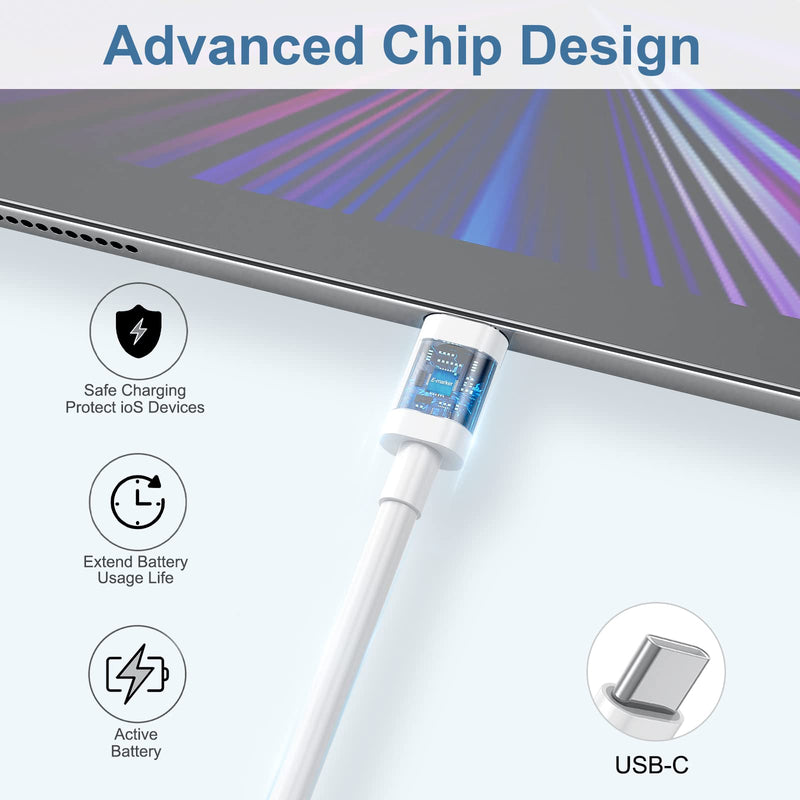 [AUSTRALIA] - USB C to USB C Charging Cable 6ft 60W 3Pack, USB C Cable for Charging Apple,for iPhone 15/15 Pro/15 Pro Max/15 Plus,iPad Pro, Air5, MacBook Air White 3 