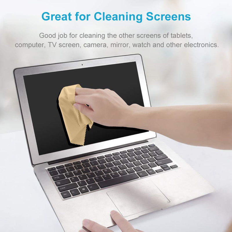 8 PCS Microfiber Cleaning Cloth for Glasses (6"x7"), Premium Eyeglass Cleaning Cloth, Lens Wipes Cloth for Electronics, Glasses, TV Screen, Cell Phone and Laptop, Cleaning the Screens Works Well