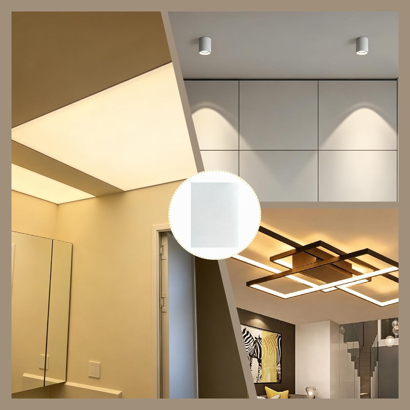 6 Pcs Light Diffuser Sheet Adhesive Sticker, Diffusion Cover Sheet Anti-Glare, Lighting Diffusion Sticker for Soften LED Downlight Ceiling Lighting LED Panel (11.8x8.2 Inches)