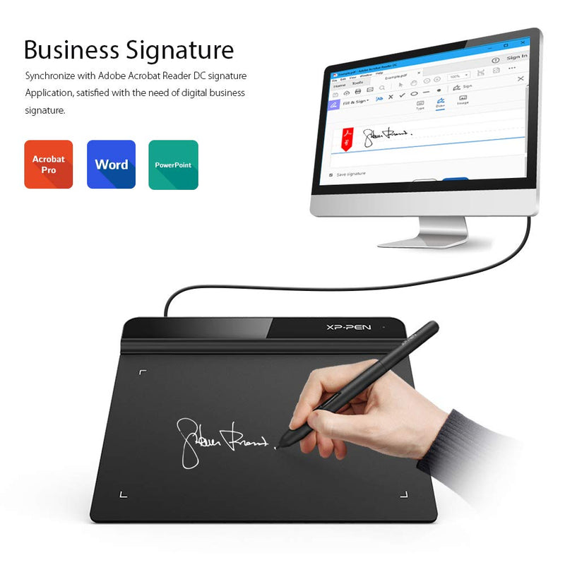 XP-PEN StarG640 Drawing Tablet Digital Graphics Tablet 6x4 Inch Ultrathin Tablet with 8192 Levels Battery-Free Stylus & XP-PEN Shortcuts Stickers