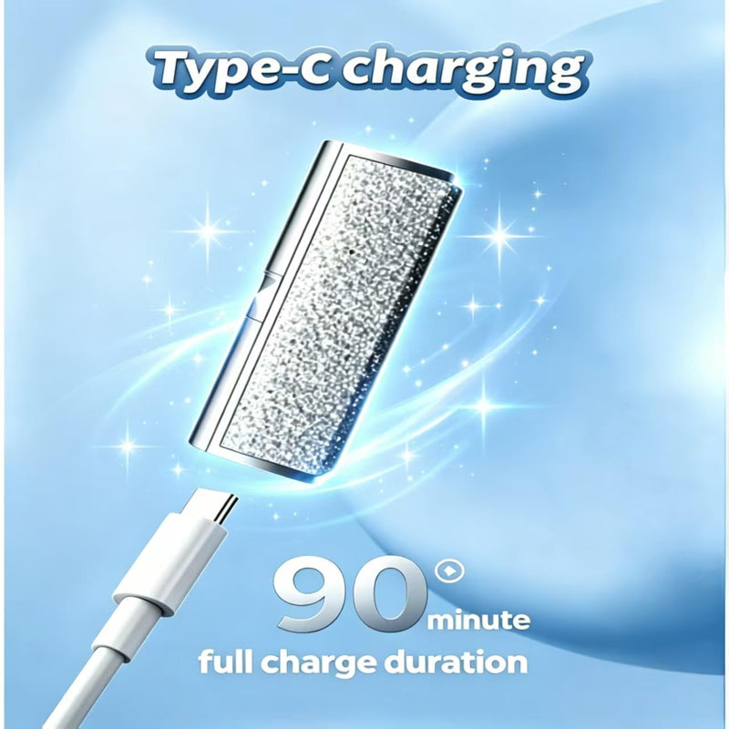 Lipstick Shape Wireless Earbuds, Sparkling Silver Crystal Decor Mini Earphones with Portable Charging Case,Clear Audio in-Ear Headphones, Elegant for Women