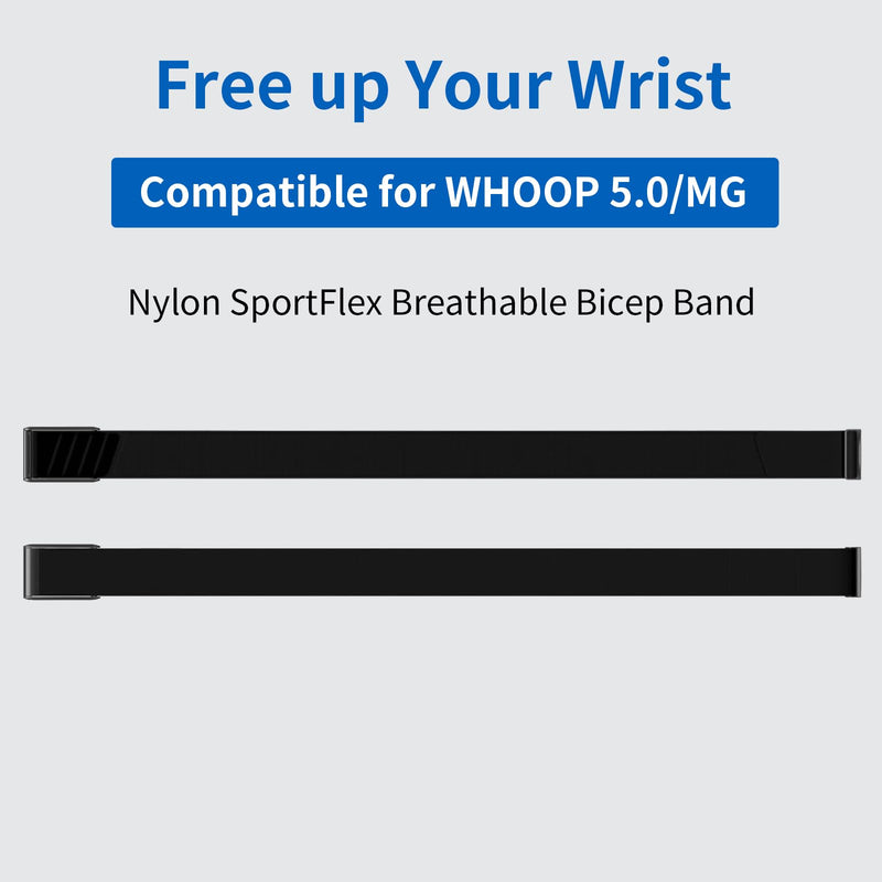 3 Pack Nylon Bicep Bands Compatible with WHOOP 5.0/MG Bicep Band for Men Women - Soft, Breathable & Comfortable, Adjustable Sport Replacement Straps- Not Compatible with Gen 4 Black/Gray/Blue For Whoop 5.0/Mg-L/XL