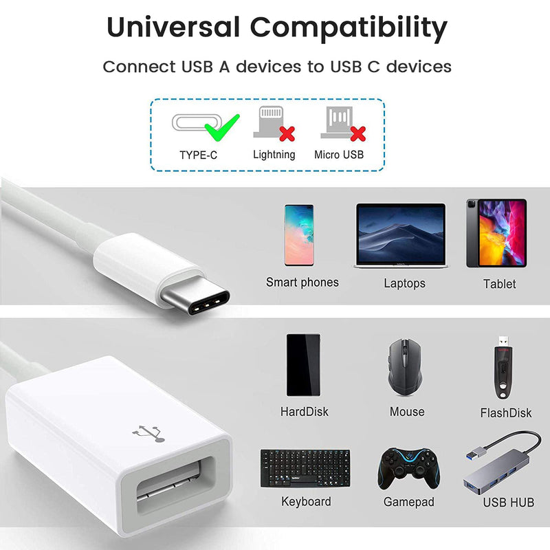 [AUSTRALIA] - USB C to USB 3.0 Adapter [2 Pack], Type C Male to USB Female OTG Cable Thunderbolt3 to USB 3.1 Adapter Compatible with MacBook Pro/Air M2/M1, iPhone 16,15 Pro Max,iPad Pro,Galaxy S24/S23/S22/S21 