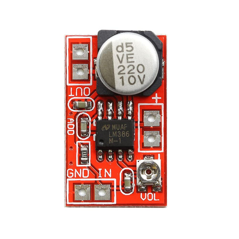 2PCS DC 5V-12V 6V 9V Micro Electret Microphone Amplifier Mini MIC Condenser Microphone Audio Amplifier Board Adjustable Gain 750mW LM386 AMP Module