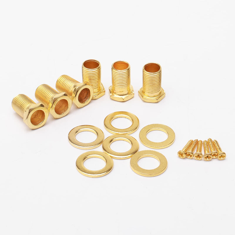 Swhmc Gold Guitar Tuning Pegs 6R - Replacement Machine Heads for Acoustic Electric Guitar, Sealed Tuning Keys with Installation Tools
