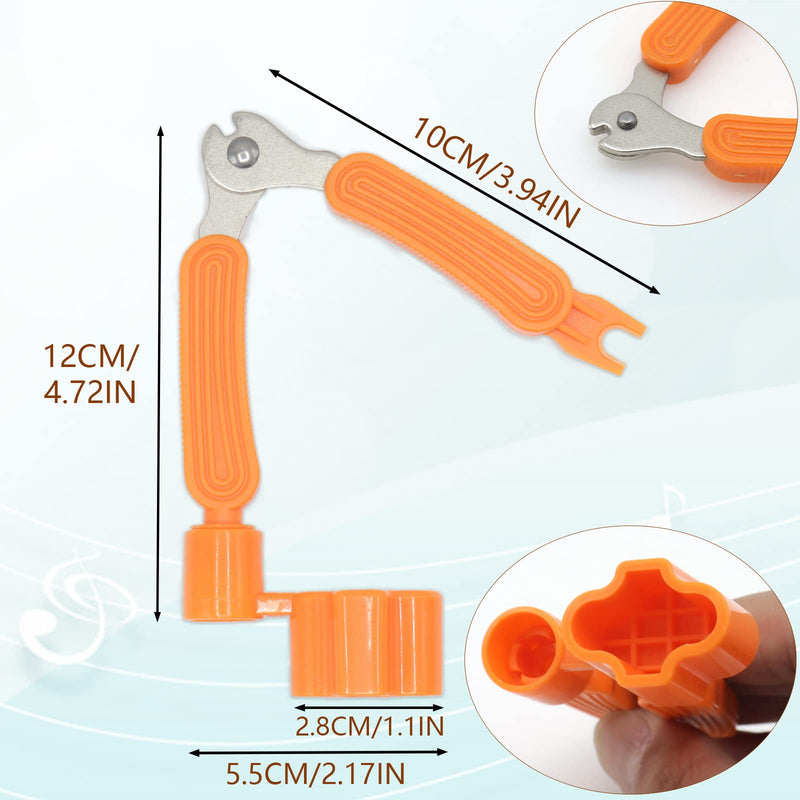 [AUSTRALIA] - 3Pcs Guitar String Cutter and Winder Tool, Acoustic Guitar Bridge Pin Remover Puller, 3-In-1 Guitar String Replace Tool for Guitar Mandolin Banjo orange 