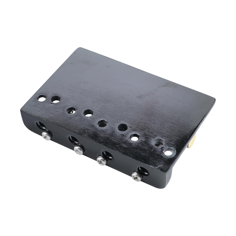 [AUSTRALIA] - Black Electric Bass Guitar Bridge with Brass Saddles Zinc Alloy Plate 4 String Fixed Bridge Compatible with Fender Jazz Precision Bass Bridge Replacement Parts Black 