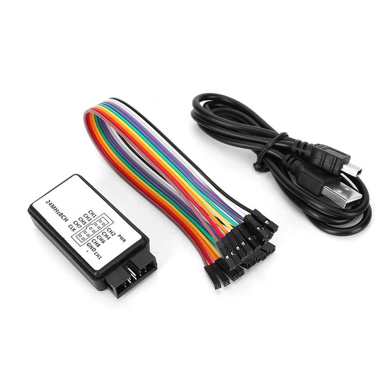 USB Logic Analyzer Kit Mini Digital Pocket Size 8 Channel Input Memory 24 MHz for a Variety of Decoding Functions