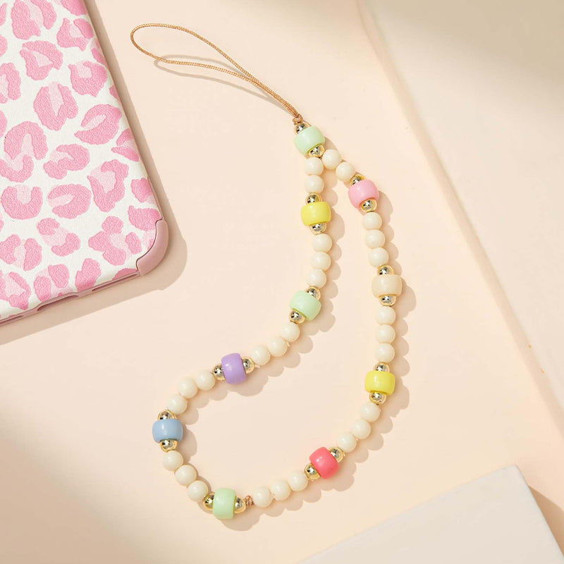Beaded Phone Lanyard Strap Girly Style Fixed Beads Pearl Neck Lanyards A-PHLY-ykl-22