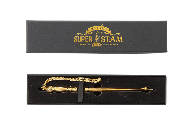 super stam Torah Book Pointer Yad Hand Pointer Gold Finish Great bar bat Mitzvah Gift with a 20cm Bead Charm (17 cm Gold) 17 cm gold