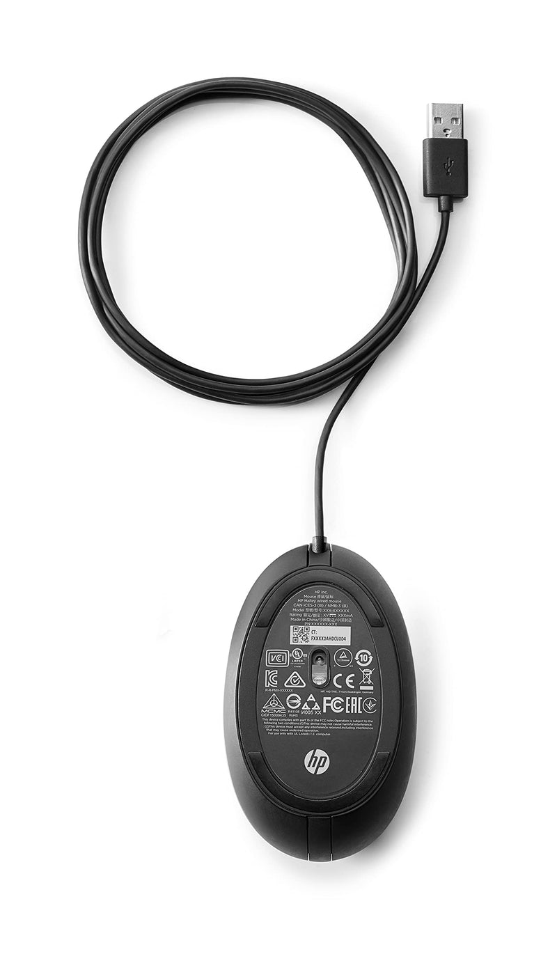 HP Wired Desktop 320M Mouse - Optical - Cable - USB - 1000 dpi - Scroll Wheel - Symmetrical