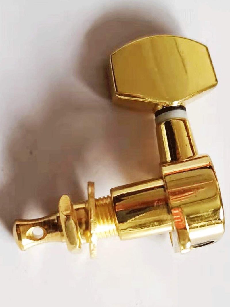 [AUSTRALIA] - Pro 6 inline Guitar Tuners String Tuning Pegs Machines Heads Set for Fender Stratocaster Telecaster Electric Guitar Parts,Gold. HY-QTN01-S6GD 