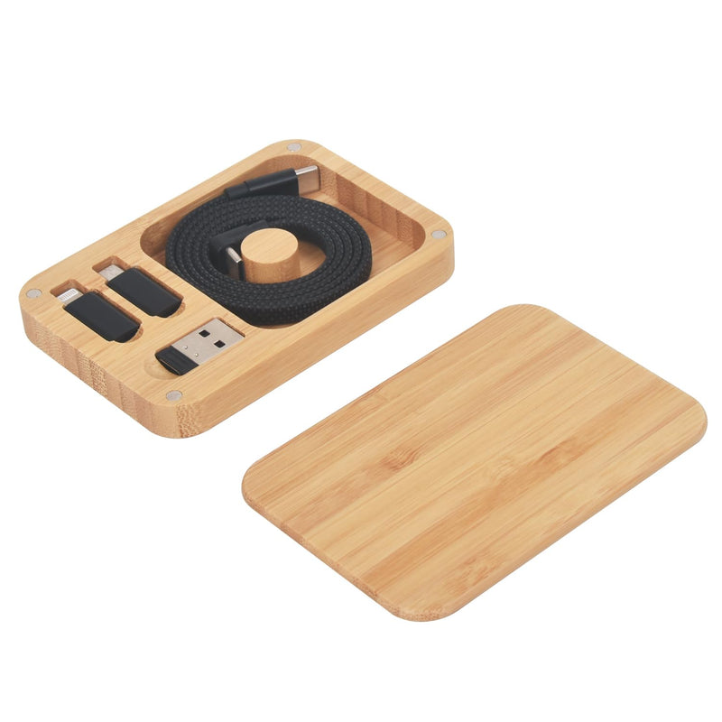 Multi USB Charger Adapter Charging Cable,Type C to USB OTG Converter,USB C to iOS,Portable Box for(Bamboo)