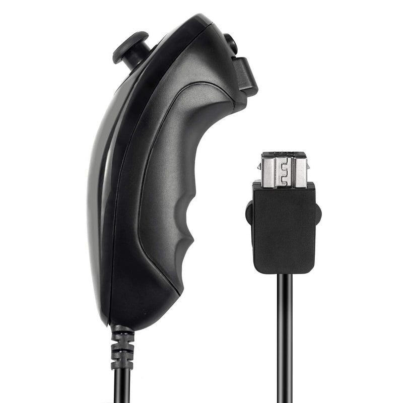 2 Pack Wii Nunchuck Controllers, Nunchuk Jostick Replacement Remote Game Controller for Wii Wii U Video Game Console Black