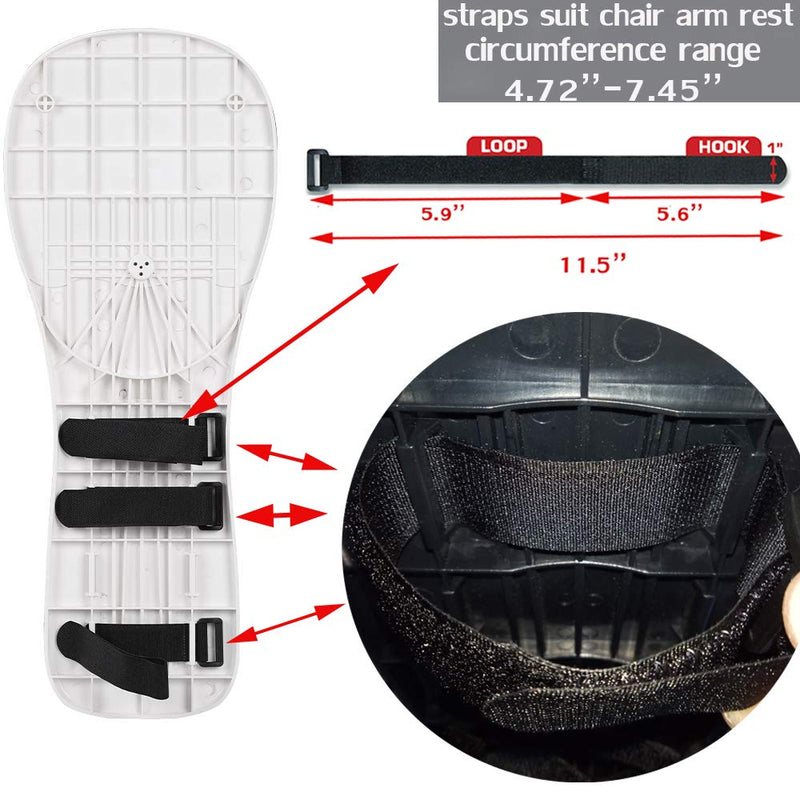 SKYZONAL Home Office Computer Arm Rest Chair Armrest Mouse Pad Mat Wrist Support Black (Please Measure Chair arm Rest Size and Confirm Our Straps Size Before Ordering)
