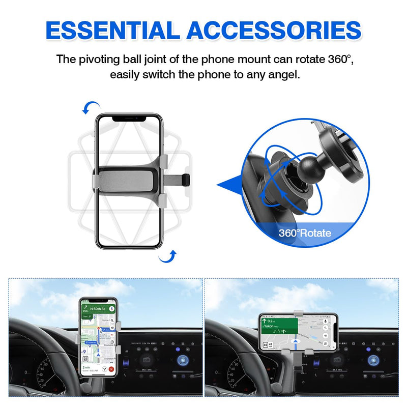 Autorder Car Phone Holder for Honda Accord 2018-2022 Accessories Air Vent Screen Fixed Clip 360° Rotation Cell Phone Mount Hands-Free Anti-Vibration(Two Installation Methods)