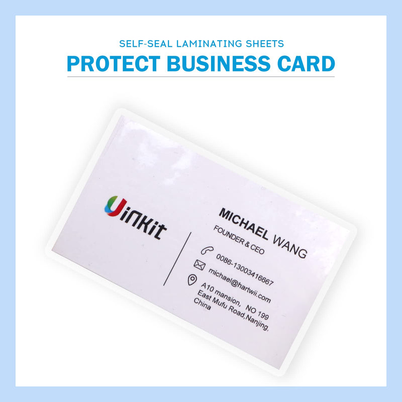Uinkit Self Sealing Laminating Pouches Self Adhesive Laminating Sheets for Cards 2.6x3.9inches 50Pack 10Mil Thick Gloss Finish No Machine Need (2.6x3.9Inchesx50Pack) 2.6x3.9Inchesx50Pack