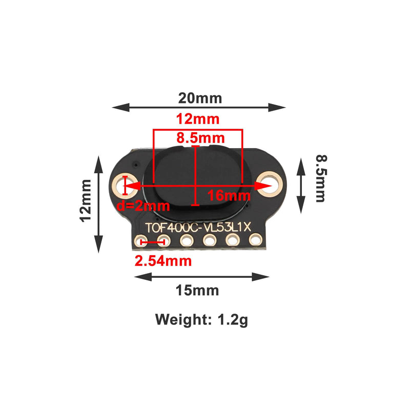 Create idea 1Set Time of Flight TOF400C (4M) Laser Ranging Sensor Module Compatible with ArduinoDEMO Compatible with STM32 Demo (40mA,25°)