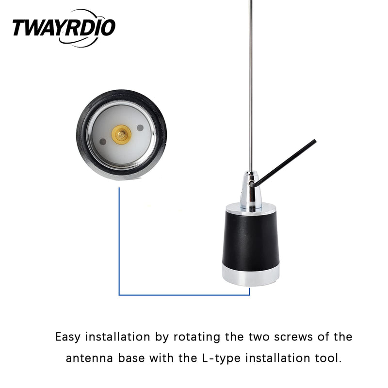 [AUSTRALIA] - TWAYRDIO Dual Band 144MHz/430MHz NMO Antenna, 3/8" Hole NMO Antenna Mount with 13ft Low Loss RG58 Coaxial Cable PL259 Plug for Motorola Midland Yaesu Icom Mobile Two Way Radio 