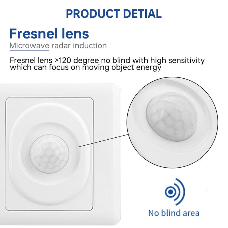 Acmerota PIR Motion Sensor Light Switch PIR Occupancy Sensor Switch 120 Degree Motion Sensor Light Switch with Occupancy Sensor Wall Mounted Automatic Switch 2 Core 50W 180V-240V