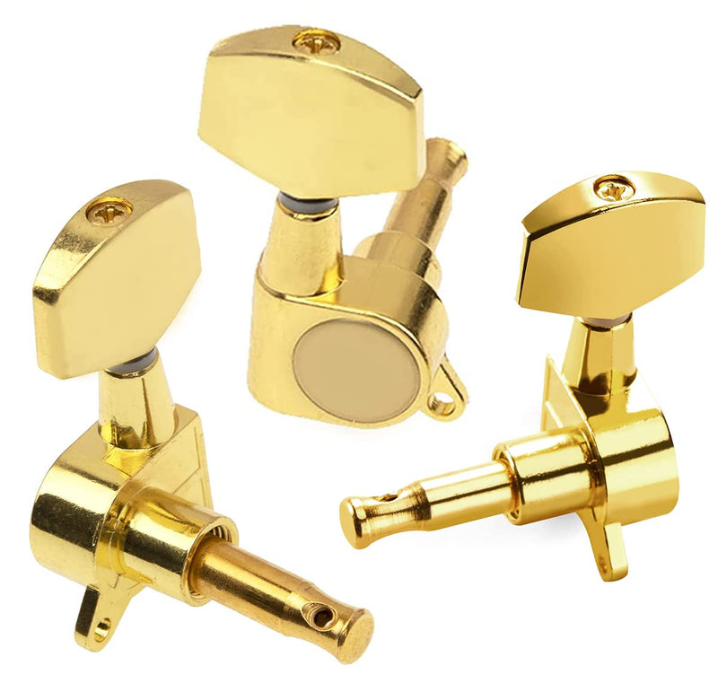 Complete 3 String Box Guitar Replacement Part inclued Saddle Bridge Tuning Pegs Keys Control Knobs Strap Locks Screws Washers Gold-plated