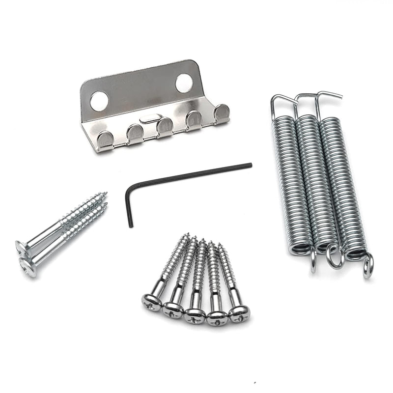 SAPHUE 52.5mm Guitar Stratocaster Tremolo Bridge Set for Fender Strat Squier Electric Guitar Replacement,Chrome