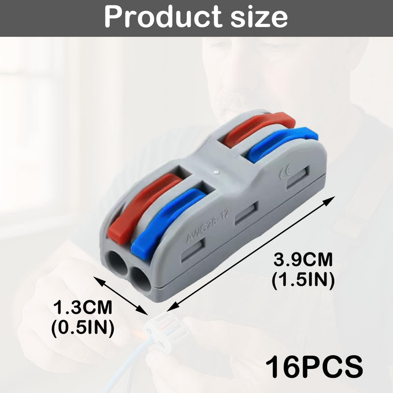 Huybaa Plug connector 2 pin, SPL-2 lustre terminal, 16 pieces connector, lustre terminals pluggable, can be freely combined.