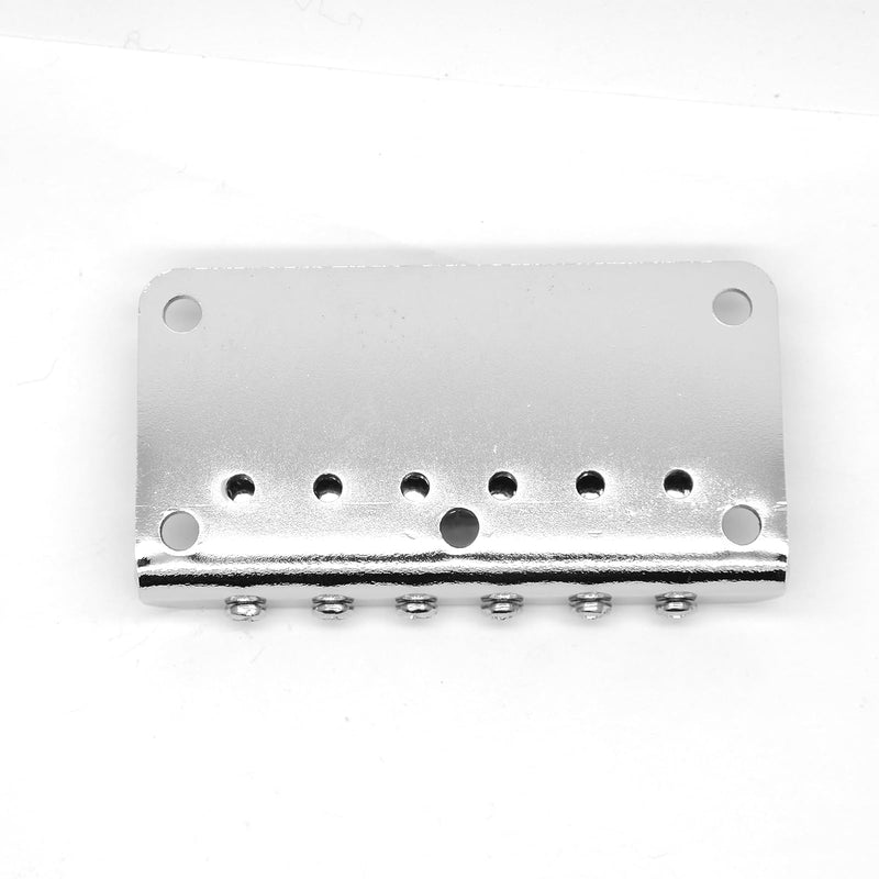 78mm Fixed Hardtail Bridge for 6 String Fender Strat Tele Electric Guitar (Chrome) Chrome