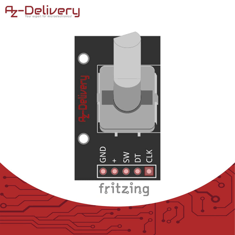 AZDelivery 5 x KY-040 Rotary Encoder, Rotary Encoder, Module Compatible with Arduino, Includes E-Book!