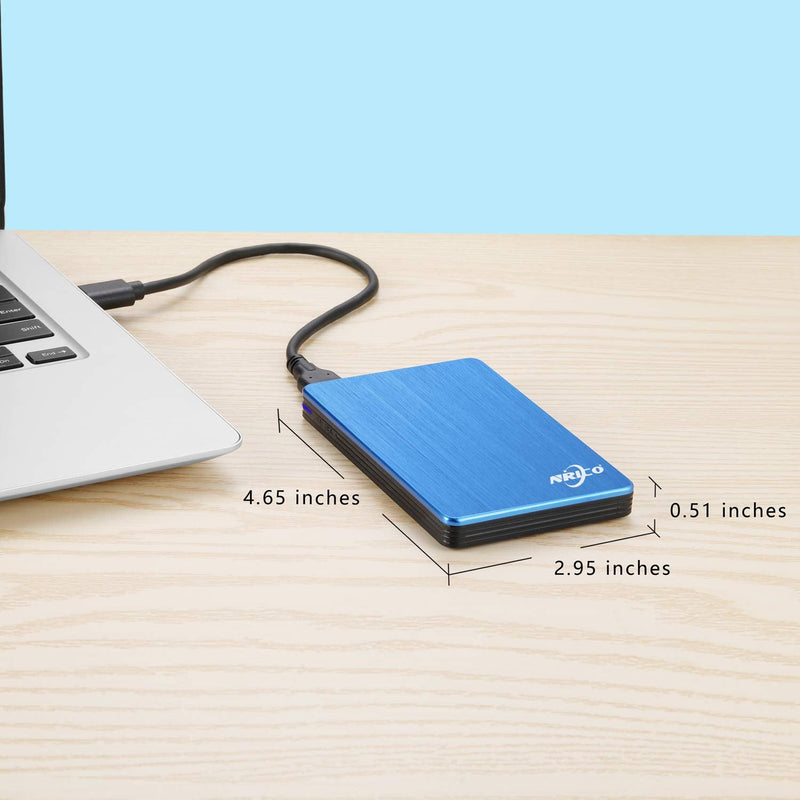 NRICO Portable External Hard Drive, USB 3.0, 2.5 Inch, Compatible with PC, Mac, Desktop (Blue, 500, GB) | 2.5inch Storage Compatible for PC, Mac, Desktop,PS4 500GB Blue