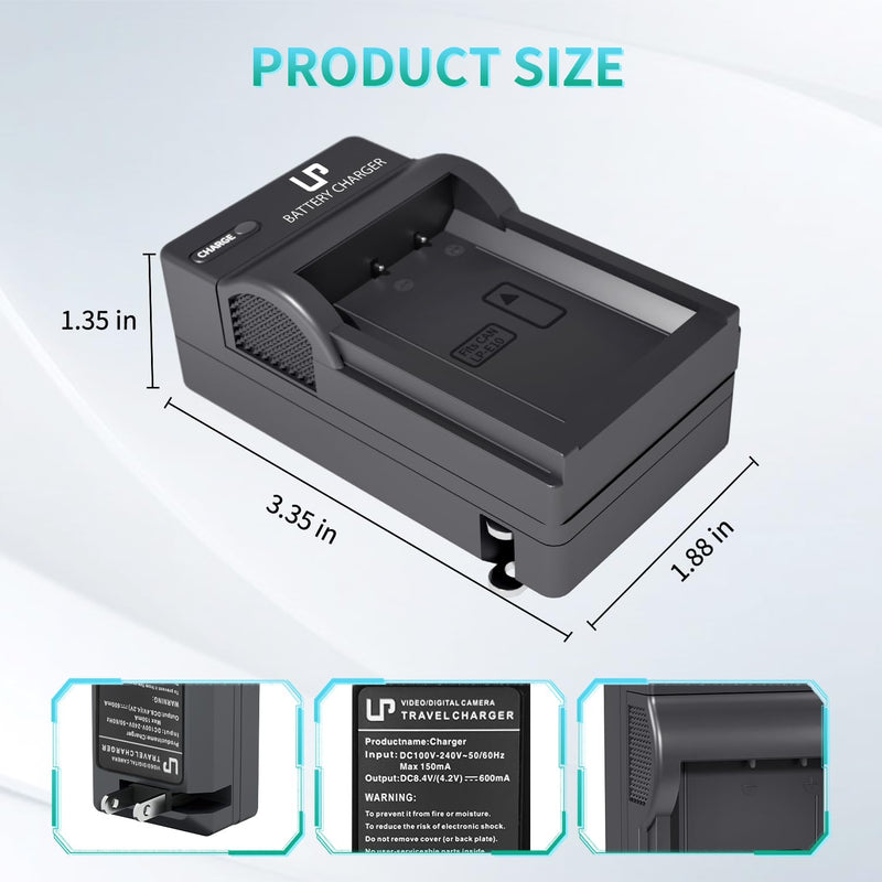 LP LP-E10 Battery Charger, Charger Compatible with Canon EOS Rebel T7, T6, T5, T3, T100, 4000D, 3000D, 2000D, 1500D, 1300D, 1200D, 1100D & More (NOT for T3i T5i T6i T6s T7i) Basic Charger