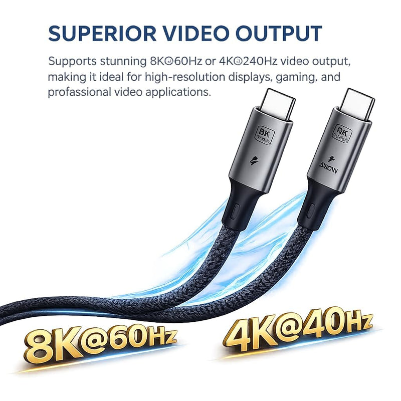 BRENDAZ USB4 USB C to USB C Cable, 240W, USB 4.0, 40Gbps Data Sync, 8K Video [USB-IF Certified] Fast Charging, Compatible with Thunderbolt 4, 3, MacBook, iPhone 17,16, SSD, USB C Monitors, Pack of 5