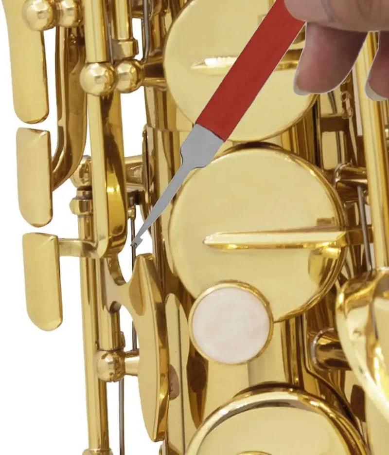 Double Head Woodwind Spring Hook for Sax Clarinet Flute Piccolo Comfortable Grip with Anti-Slip Sleeve 1pcs