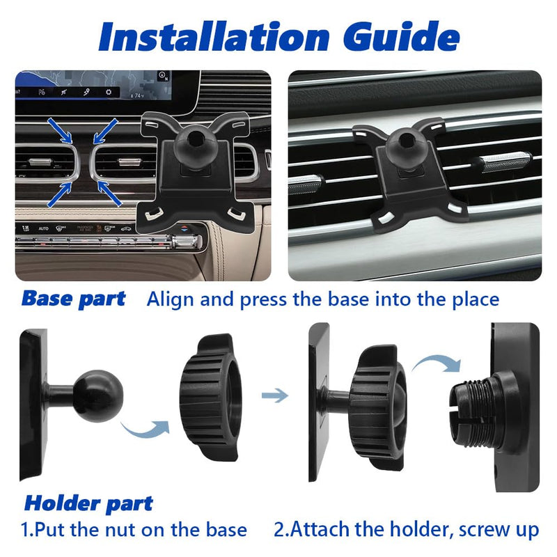 Car Phone Mount 2020-2024 Mercedes Benz GLE Class and 2020-2024 GLS Class [Thick Case Friendly] Mobile Phone Holder Cell Navigation Bracket Air Vent Auto Accessories Cradles, All Phones