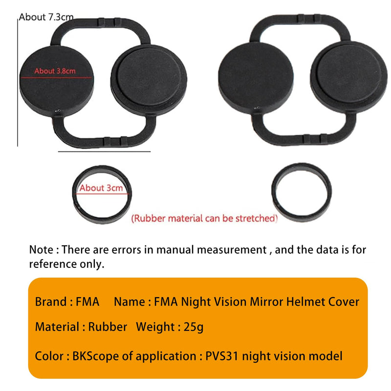 [AUSTRALIA] - Tactical Rubber Lens Cover for AN/PVS31 Dummy Night Vision Goggle Model Lens PVS31 NVG Lens Protective Cover Apron Soft Rubber Lens Caps Objective Optics Protection Covers 2 Pair 