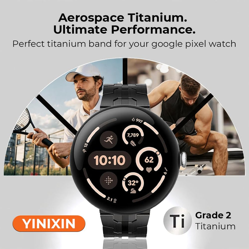 Titanium Metal Band for Pixel Watch 4 3 45/41mm & Pixel Watch 2 1 | Magnetic Buckle,40% Lighter than Steel,Hypoallergenic,Corrosion Resistance,Fits wrists 6.3''-9'',Length Adjustable,Men Women silver pixel watch 4/3/2/1 41mm